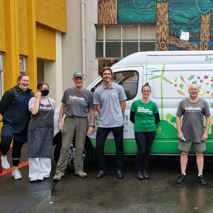 Pete Small (third from left) with other Kaibosh staff and volunteers.